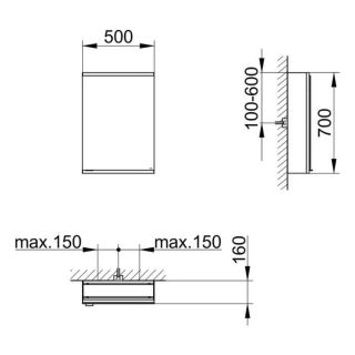 Зеркальный шкаф Keuco Royal Modular 800101050100100 50 см